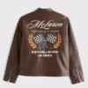 Abercrombie McLaren Brown Leather Racer Jacket