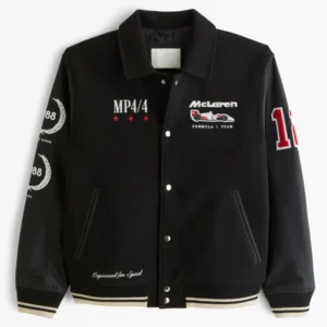 Abercrombie McLaren Varsity Jacket Black