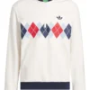 Adidas Originals Argyle Printed 1-4-Zip Sweatshirt White