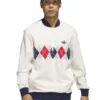 Adidas Originals Argyle Printed Half-Zip Sweatshirt White
