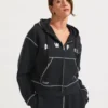 Arsenal AWFC Womens Black Zip Hoodie