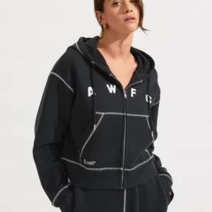 Arsenal AWFC Womens Black Zip Hoodie