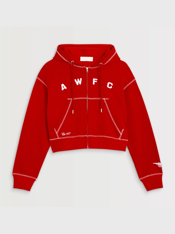 Arsenal AWFC Womens Red Zip Hoodie