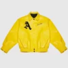 Doncare AFGK Racing Ferrari Leather Jacket Yellow