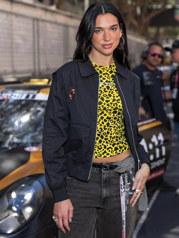 F1 Grand Prix Monaco Dua Lipa Black Porsche Jacket