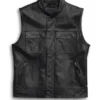 Harley Davidson Foster Leather Vest Black