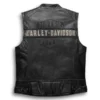 Harley Davidson Passing Link Black Leather Vest