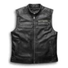 Harley Davidson Passing Link Leather Vest Black