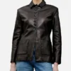 Jennifer Lawrence Black Leather Blazer