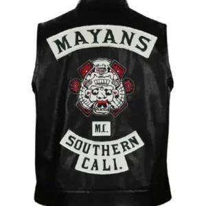 Mayans MC Ezekiel Reyes Black Leather Vest