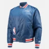 Men's NBA Nike Blue 75th Anniversary Courtside Satin Full-Snap Jacket