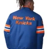 Men's New York Knicks Starter Blue Scout Varsity Satin Full-Snap Jacket