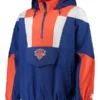 Men's New York Knicks Starter Blue Striker Half-Zip Hoodie Jacket