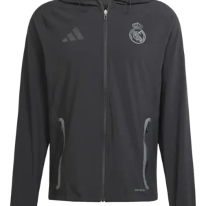 Mens Real Madrid Adidas Tiro Vis Tech Competition Jacket Black