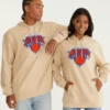 New York Knicks Chenille Hoodie Beige