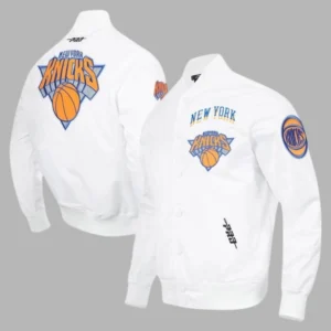 New York Knicks Pro Standard White Satin Jacket