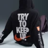 Nike French Terry Black Pullover Hoodie