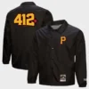 Pittsburgh Pirates Mitchell & Ness x 412 Coaches Jacket Black