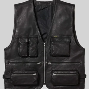 Supreme Leather Cargo Vest Black