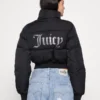 Womens Juicy Couture Puffer Jacket Black