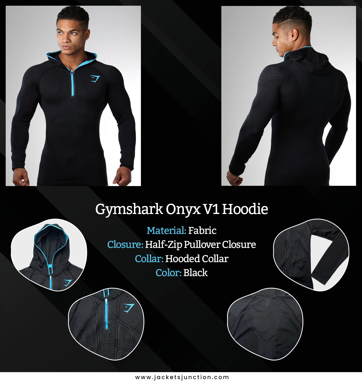 Gymshark Onyx V1 Hoodie 6 onyx v1 gymshark hoodie