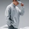 Adidas Mens Silver Arrows Quarter Zip Grey Sweatshirt