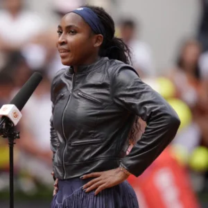 Black Leather Coco Gauff Jacket