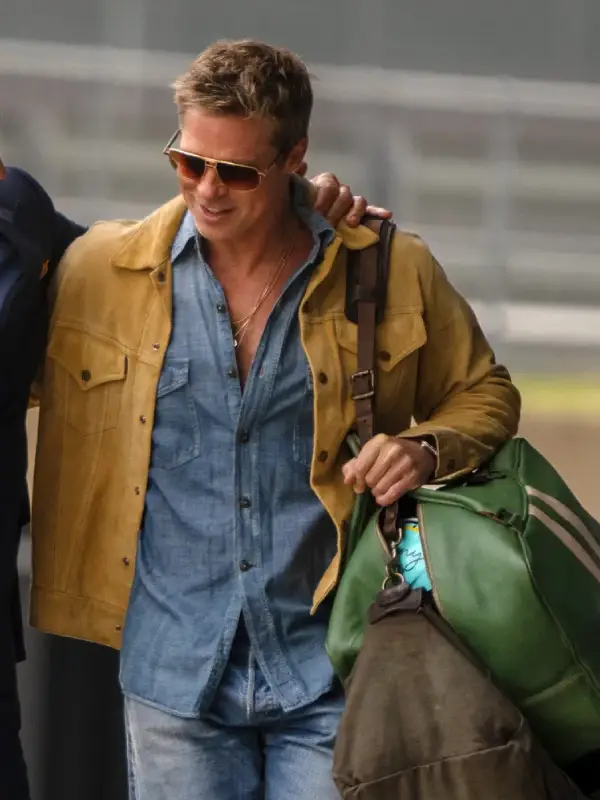 Brad Pitt F1 Brown Suede Jacket