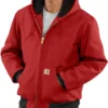 Carhartt Quilted-Flannel Lined Duck Active Jacket Red