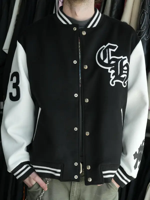 Chrome Hearts Timmy Black & White Varsity Jacket