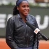 Coco Gauff Black Leather Jacket