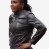 Coco Gauff Leather Jacket Black
