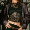 Jaxton Faux Leather Jacket Brown - Image 3