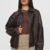 Jaxton Faux Leather Jacket Brown