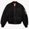 Lacoste Oversized Contrast Bomber Jacket Black