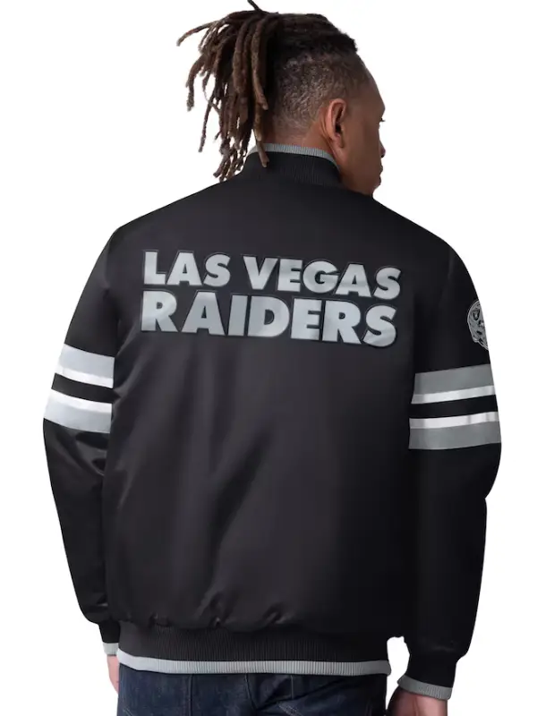 Las Vegas Raiders Starter Black Scout I Full-Snap Varsity Jacket
