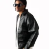 Mens 90’s Oversized Black Leather Jacket