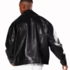 Mens Leather Black Oversized Biker Jacket