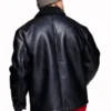 Mens Oversized Borg Lined Black Leather Jacket