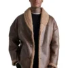 Mens Oversized Shearling Leather Jacket