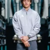 Mercedes Adidas Silver Arrows Quarter Zip Sweatshirt Grey