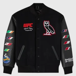 OVO x UFC Championship Varsity Jacket Black