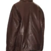 Olivia Brown Oversized Leather Jacket Womens
