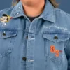 Pinocchio Anniversary Embroidered Blue Denim Jacket