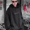 Tell Her You Love Her Black Oversized Hoodie