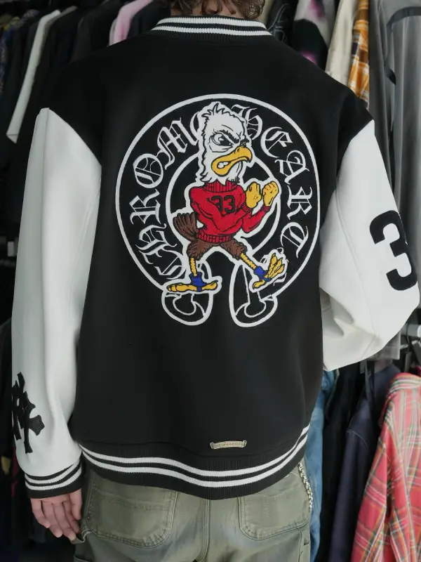 Timmy Chrome Hearts Varsity Jacket Black