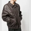 Vintage Brown Oversized Leather Jacket