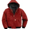 Vintage Mens Red Carhartt Hooded Jacket