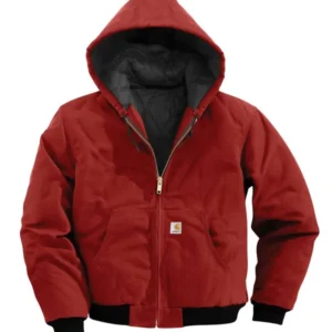 Vintage Mens Red Carhartt Hooded Jacket