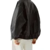 Vintage Oversized Black Leather Bomber Jacket